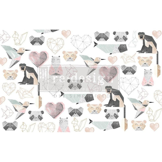 Decoupage Tissue Paper - Origami Love | 19.5x30” | Redesign with Prima