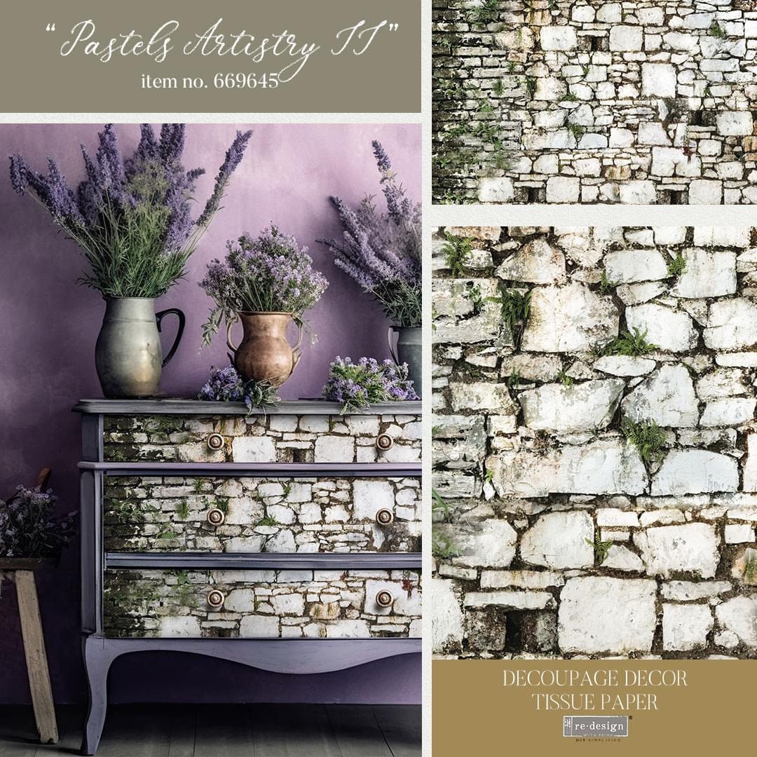 Decoupage Tissue Paper - Pastels Artistry II | 19.5”x30” | Redesign with Prima