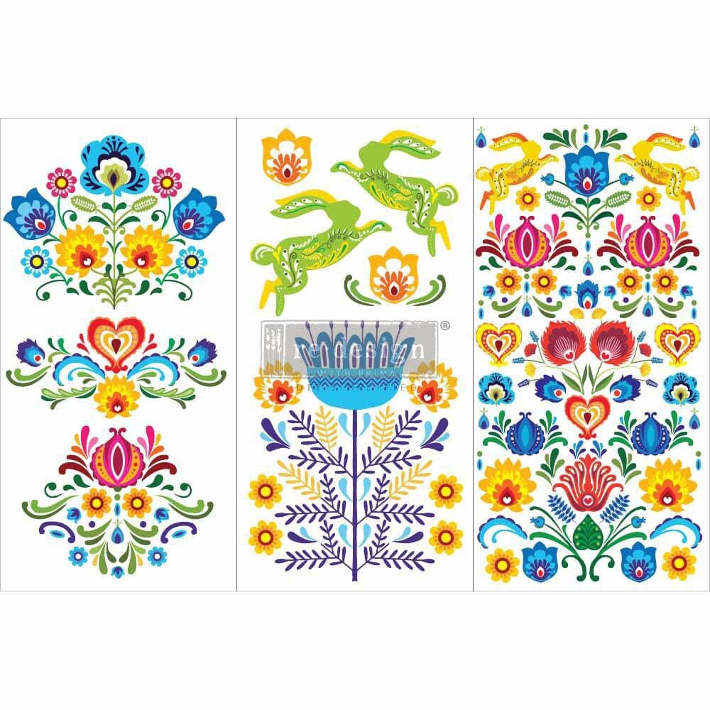 Mini Decor Transfers® - Floral Polish | 6"x12" | Redesign with Prima