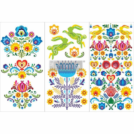 Mini Decor Transfers® - Floral Polish | 6"x12" | Redesign with Prima