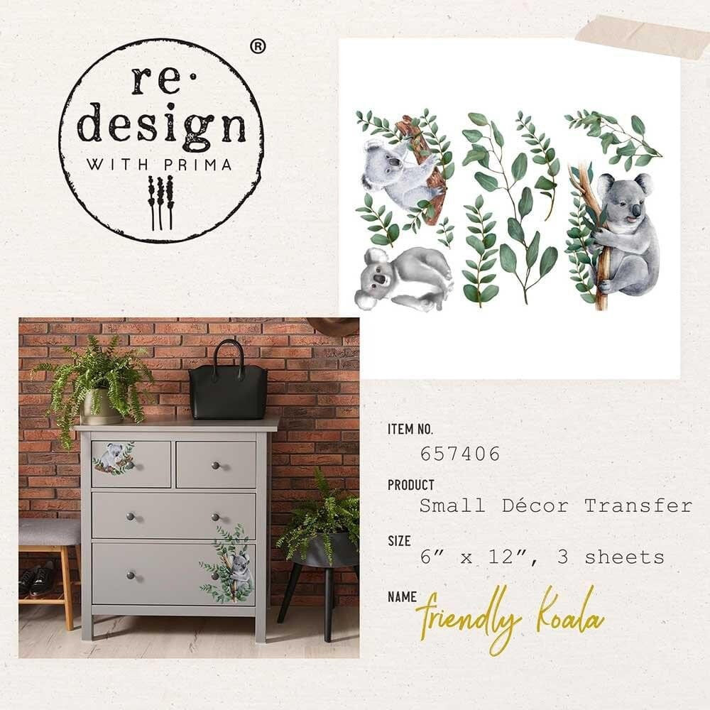 Mini Decor Transfers® - Koala | 3 sheets, 6”x12” | Redesign with Prima