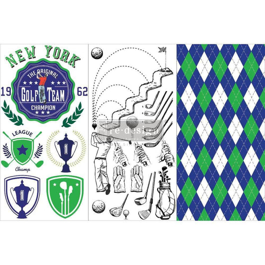 Mini Decor Transfers® Golf | 6"x12"-3 sheets | Redesign with Prima