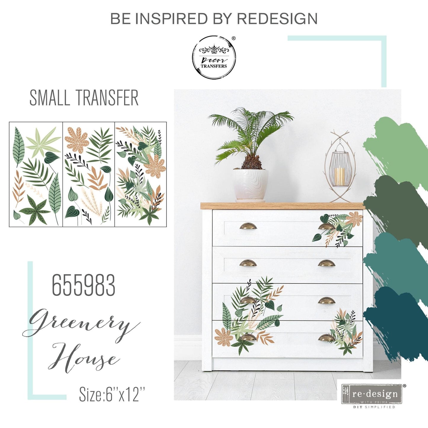 Mini Decor Transfers® - Greenery House | 6"x12"-3 sheets | Redesign with Prima