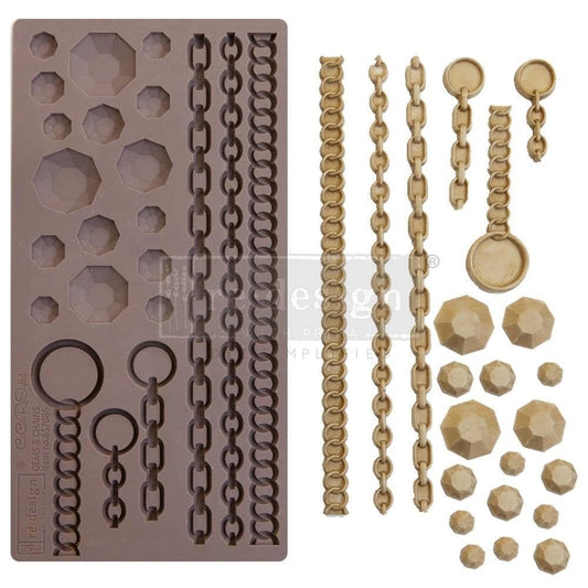 Decor Mould® - Gems and Chains | 5”x10” | Redesign with Prima