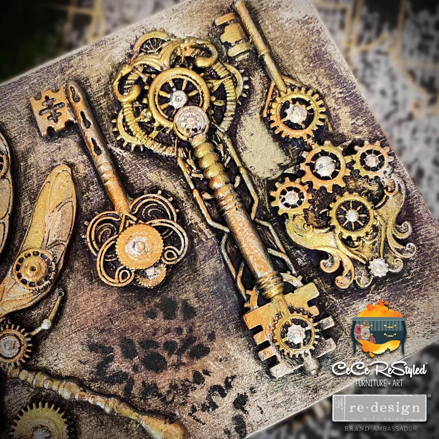 Decor Mould® - Locks and Keys | Finnabair | Measures 5”x8”x8mm | Redesign with Prima