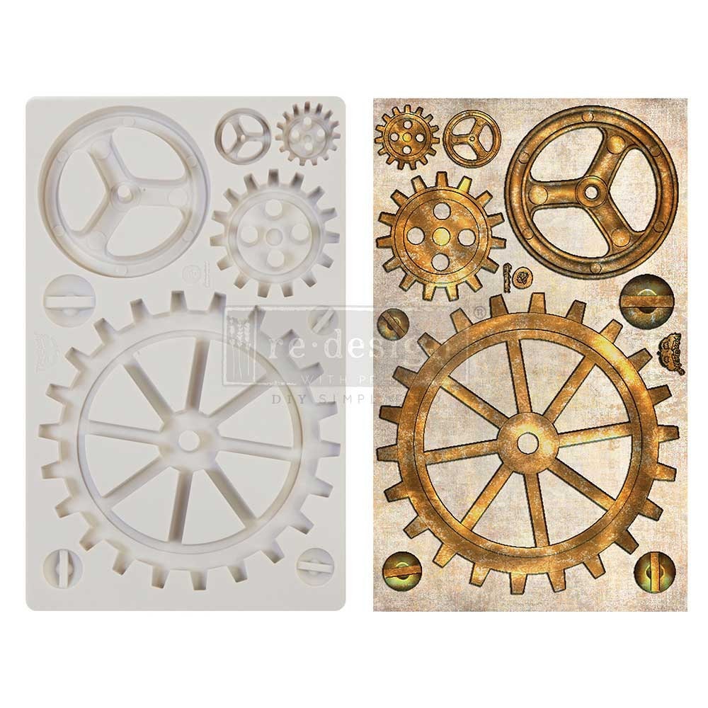 Decor Mould® - Large Gears | Finnabair | 5”x8”x8mm | Redesign with Prima