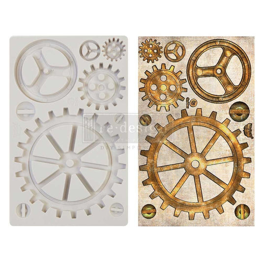 Decor Mould® - Large Gears | Finnabair | 5”x8”x8mm | Redesign with Prima