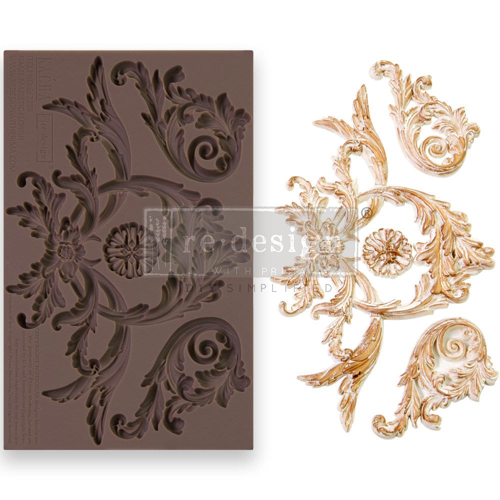 Decor Mould® - Majestic Flourish | Kacha | 5″X8″X8mm | Redesign with Prima