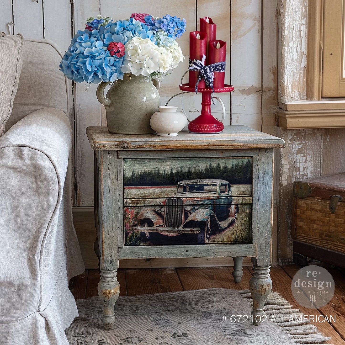 A3 Decoupage Fiber - All American | 3 sheets, 11.7” x 16.5” | Americana decor | Redesign with Prima