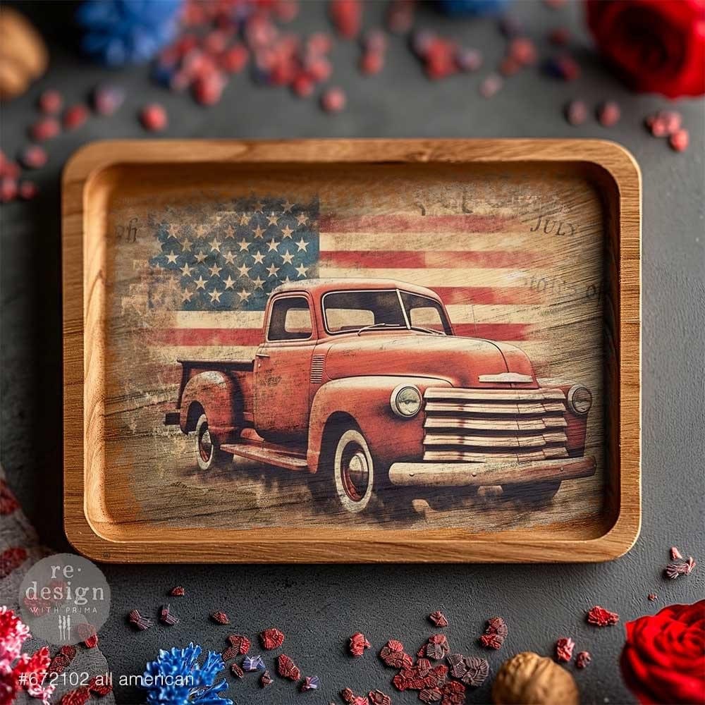A3 Decoupage Fiber - All American | 3 sheets, 11.7” x 16.5” | Americana decor | Redesign with Prima