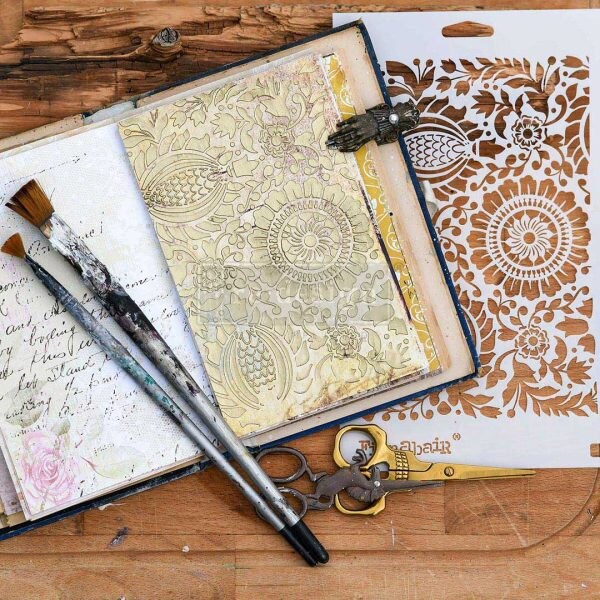 Decor Stencil - Folk Florals| Finnabair | 6”x9” | Redesign with Prima