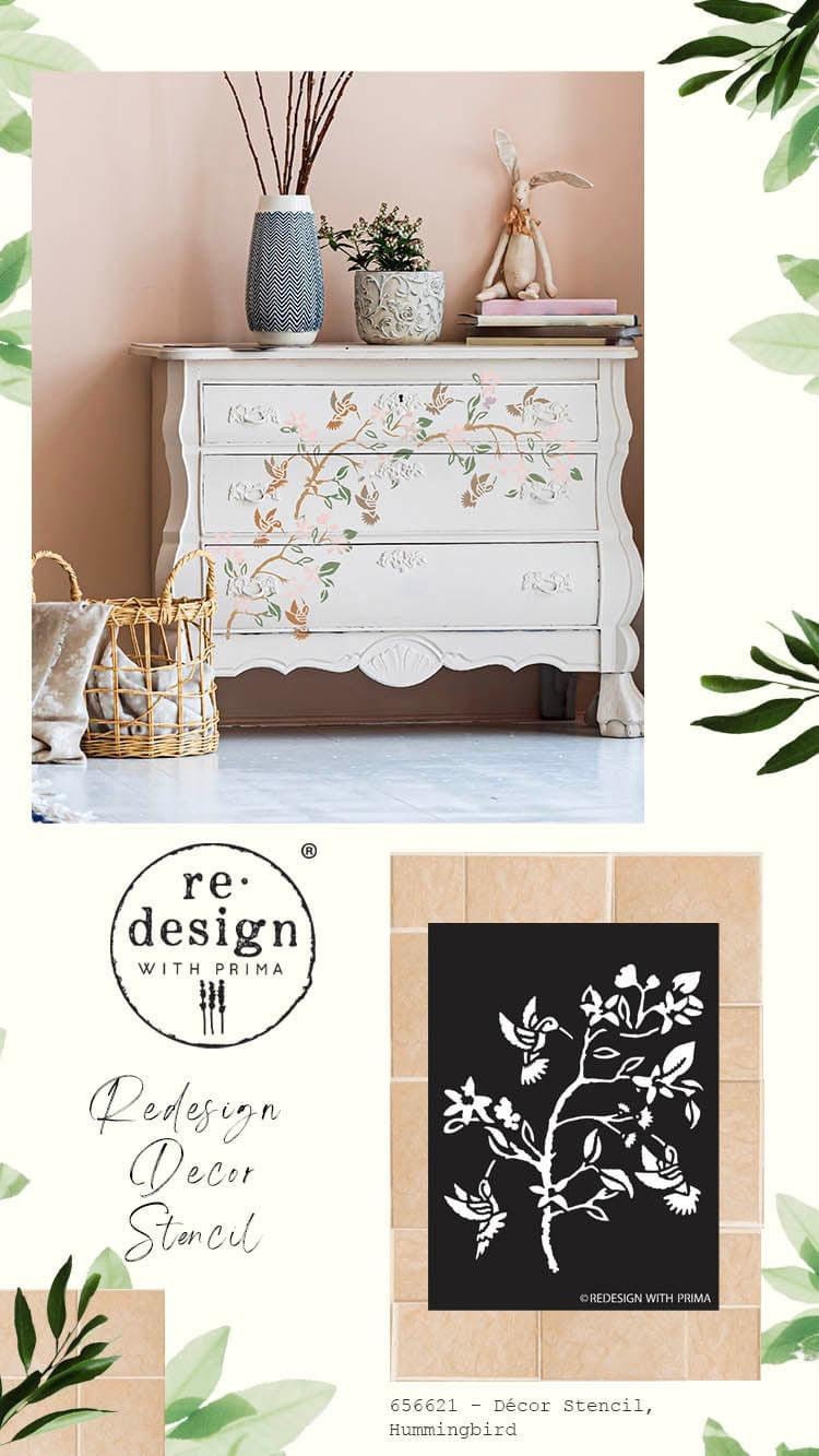 Decor Stencil - Hummingbird | 1 pc-9”x12” | Redesign with Prima