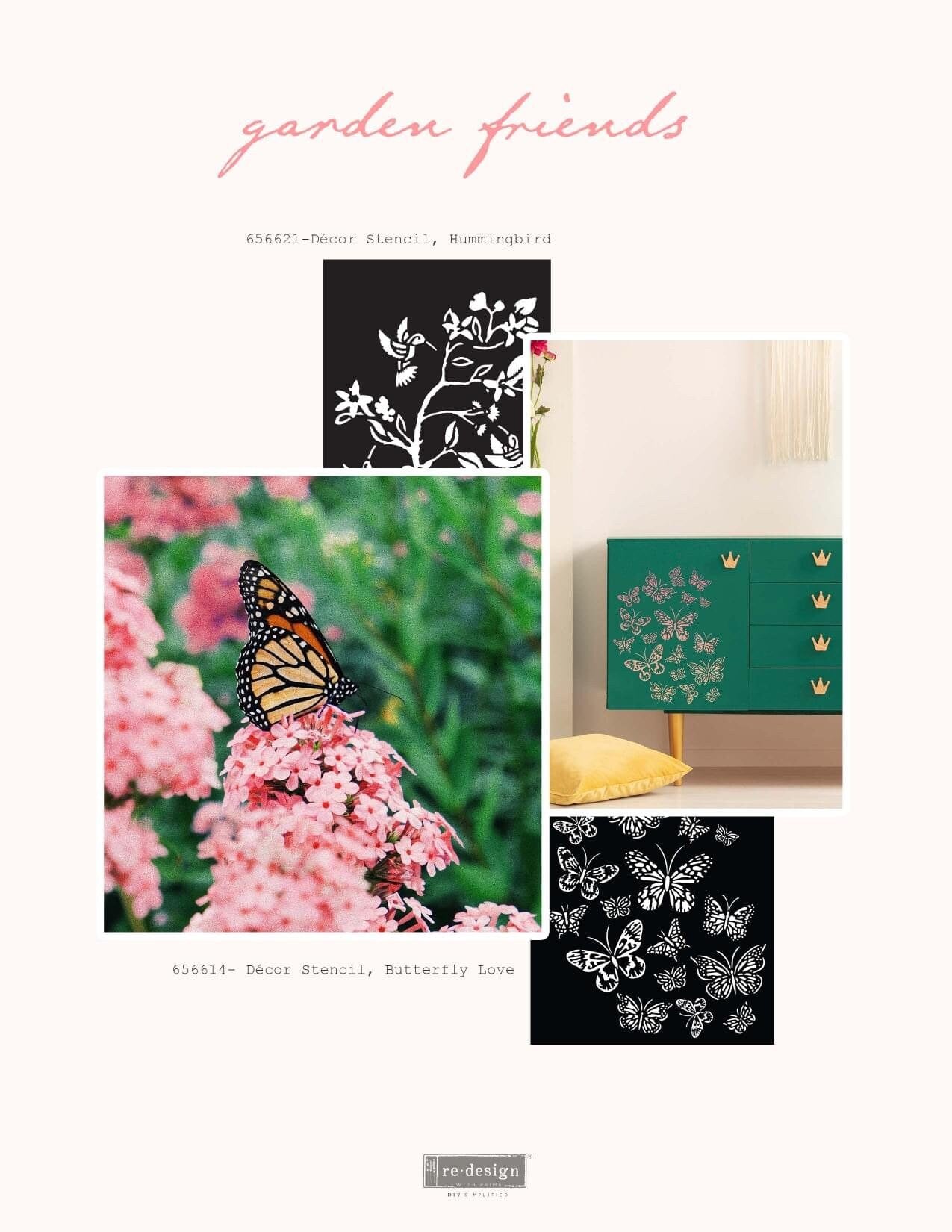 Decor Stencil - Hummingbird | 1 pc-9”x12” | Redesign with Prima