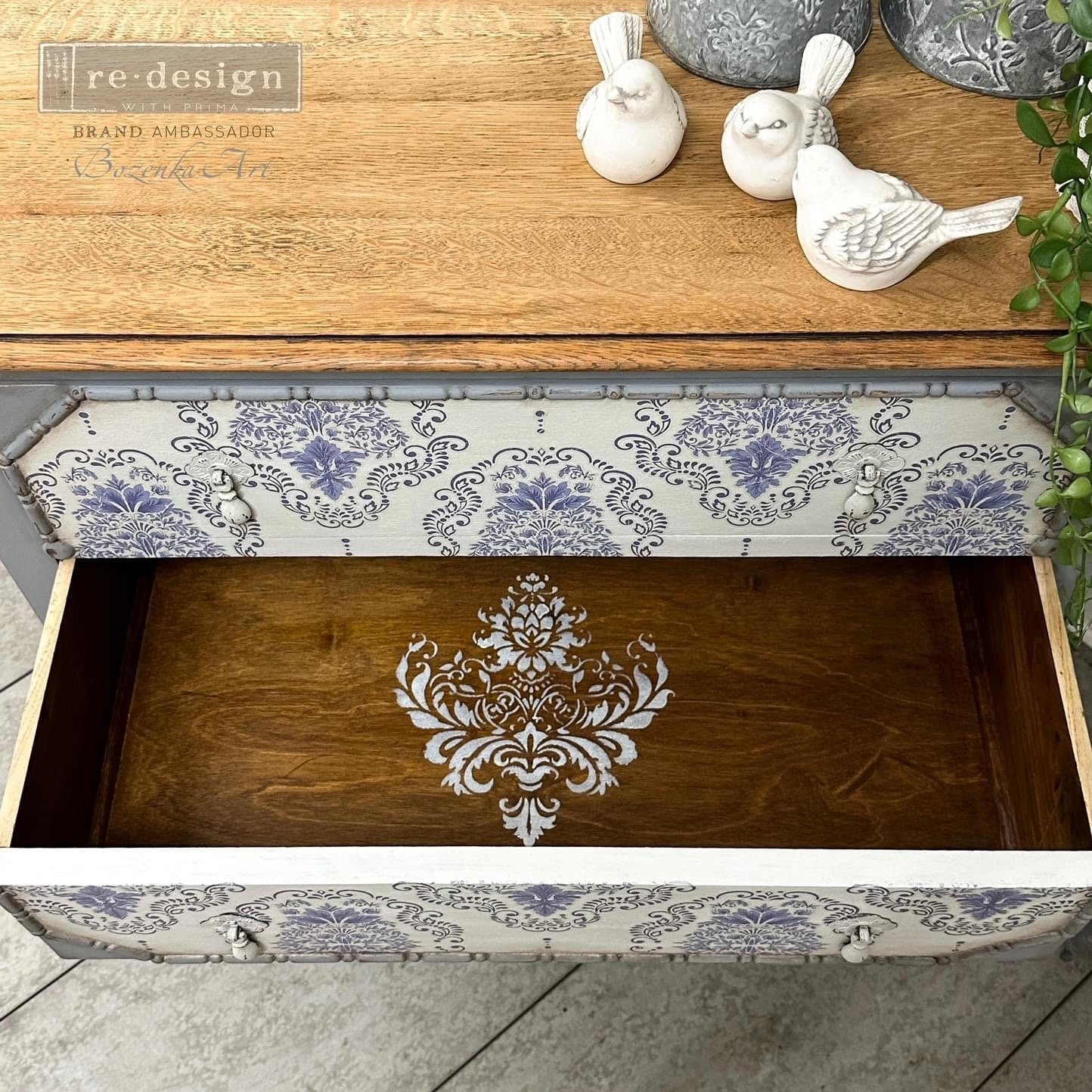 Decor Stencil - Royale Brocade | 3 dimensional | 1 pc-9”x12” | Redesign with Prima