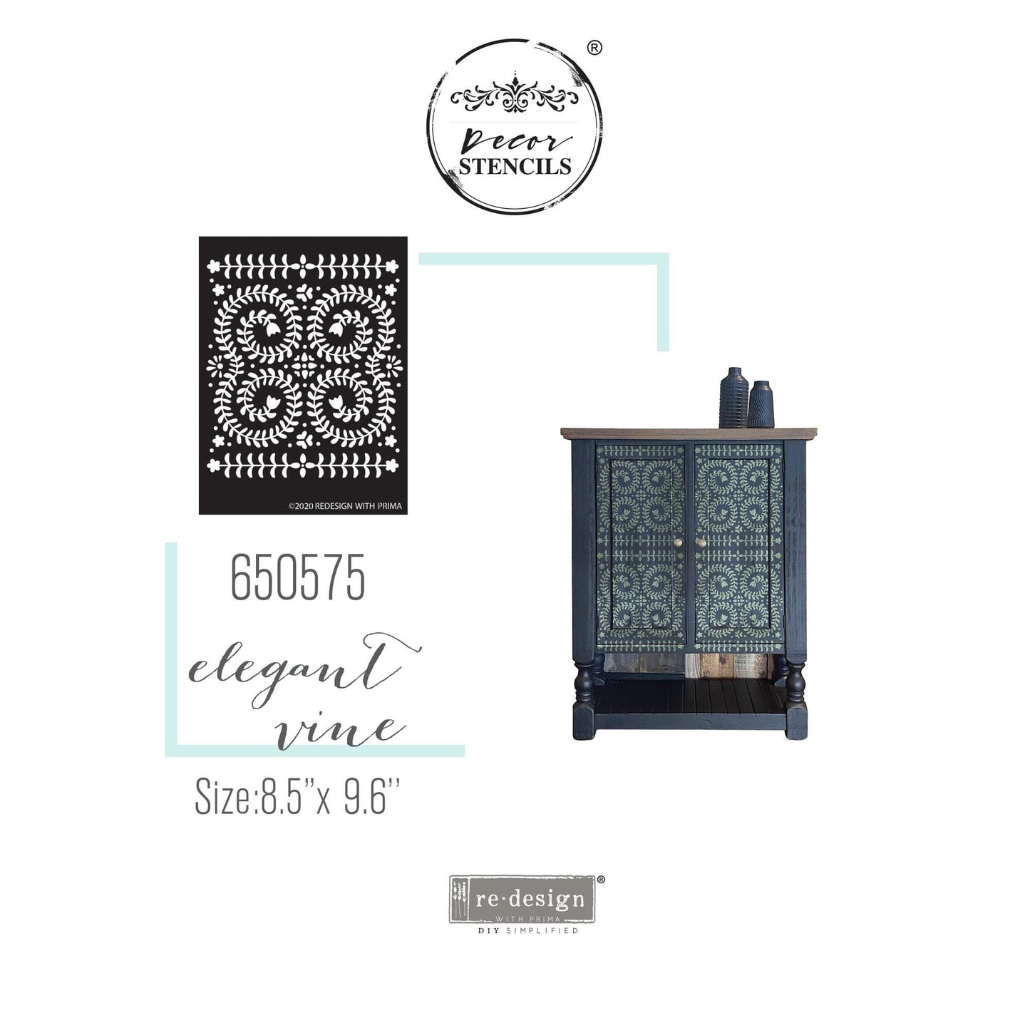 Decor Stencil - Elegant Vine | 1 pc-9”x13.5” | Redesign with Prima