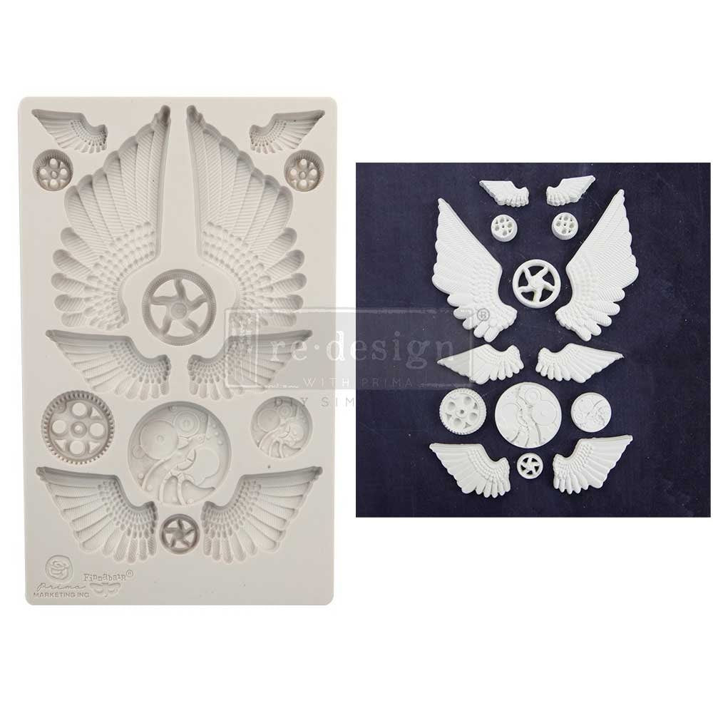Decor Mould® - Cogs and Wings| Finnabair | 5”x8”x8mm | Redesign with Prima