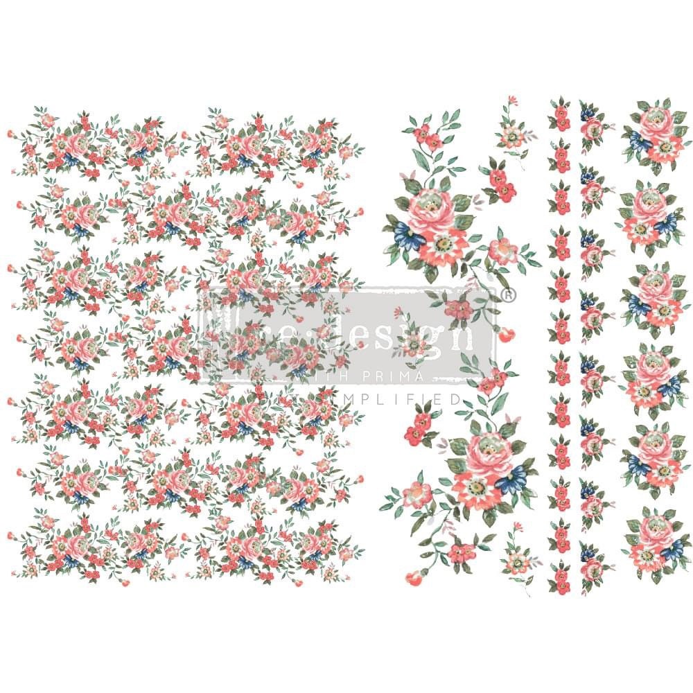 Gorgeous Flora H2O Transfer | 8.5"x11"-2 sheets | Redesign with Prima