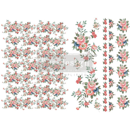 Gorgeous Flora H2O Transfer | 8.5"x11"-2 sheets | Redesign with Prima