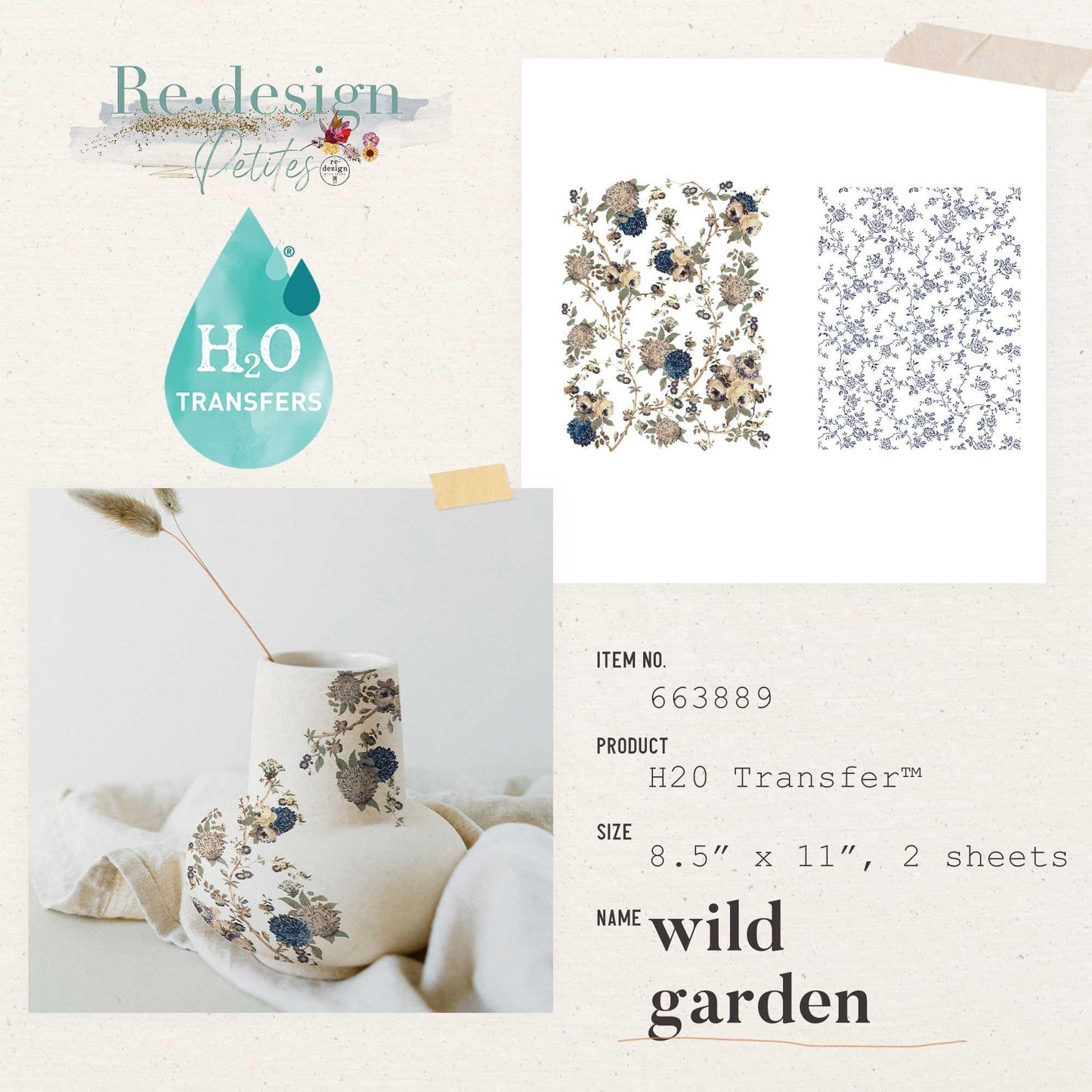 H2O Transfer - Wild Garden | 8.5"x11" | Redesign with Prima