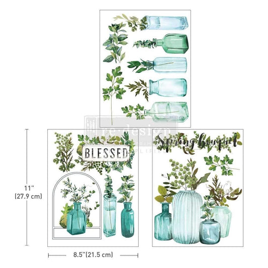 Middy Decor Transfers® - Vintage Greenhouse | 3 sheets, 8.5”x11” | Redesign with Prima