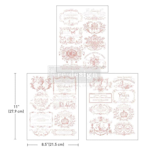 Middy Decor Transfers® - Vintage Labels III | 3 sheets, 8.5”x11” | Redesign with Prima