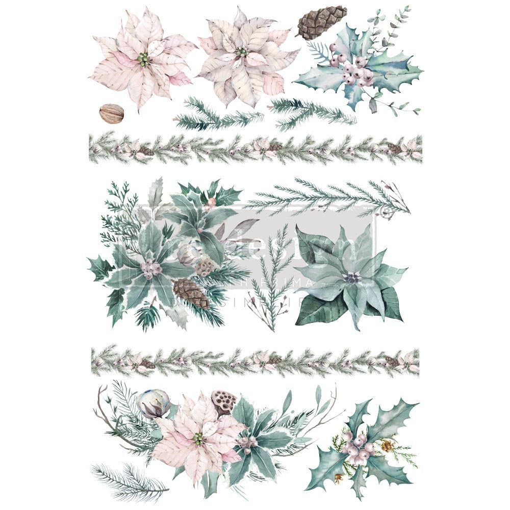 Large Decor Transfers® - Evergreen Florals | Reduced Price | 3 pc, 24”x30” | Redesign with Prima