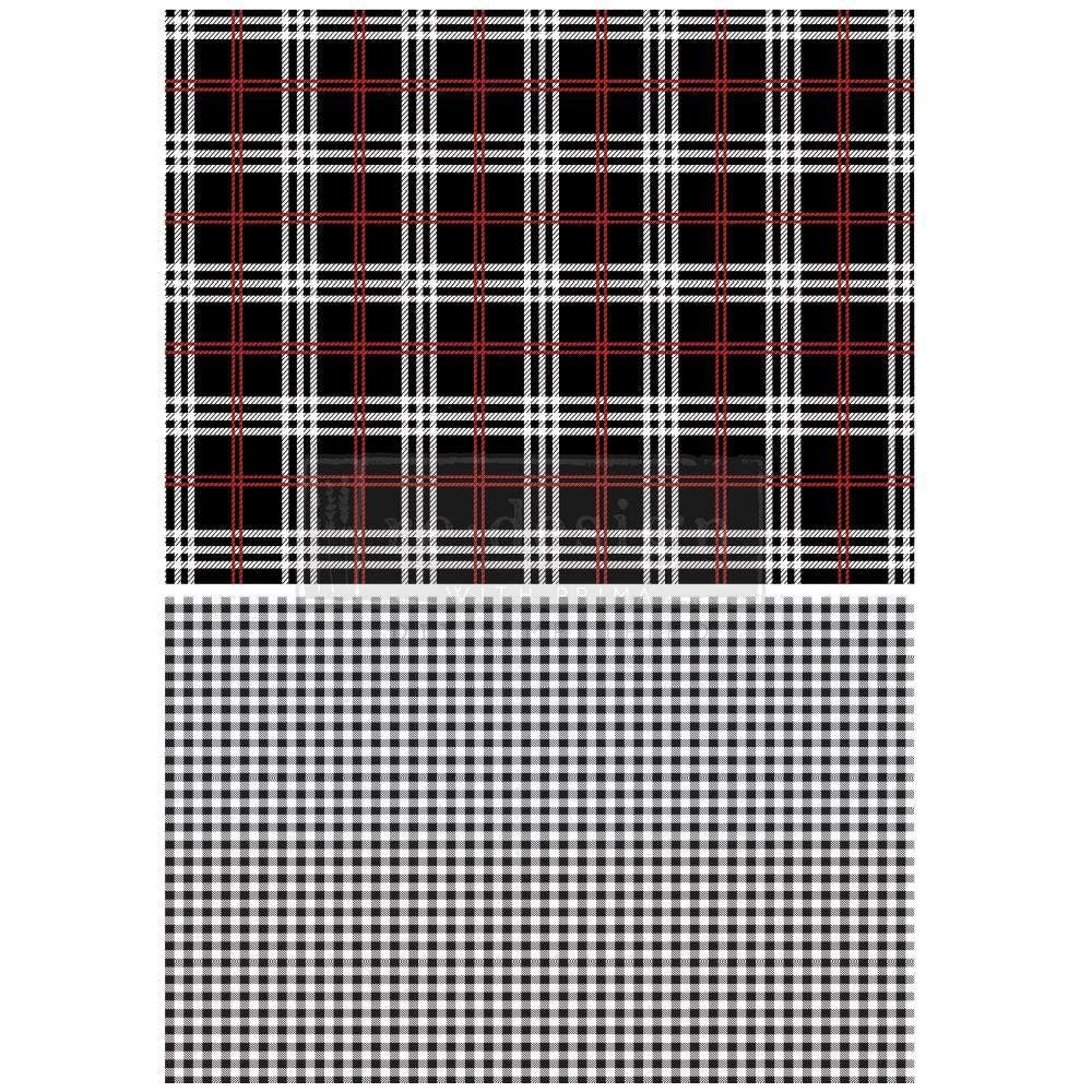 Large Decor Transfers® - Gingham Black | 2 pcs, 23”x33” | Reduced Price | Redesign with Prima