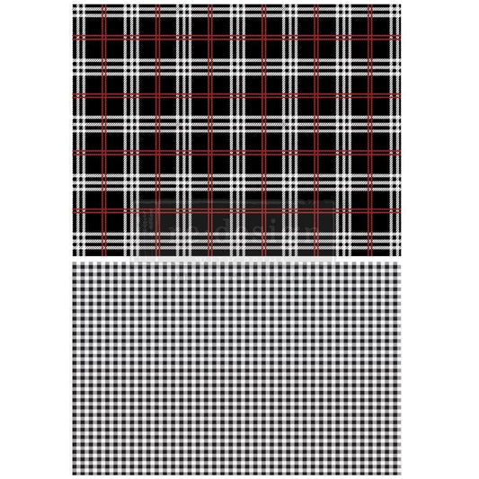Large Decor Transfers® - Gingham Black | 2 pcs, 23”x33” | Reduced Price | Redesign with Prima