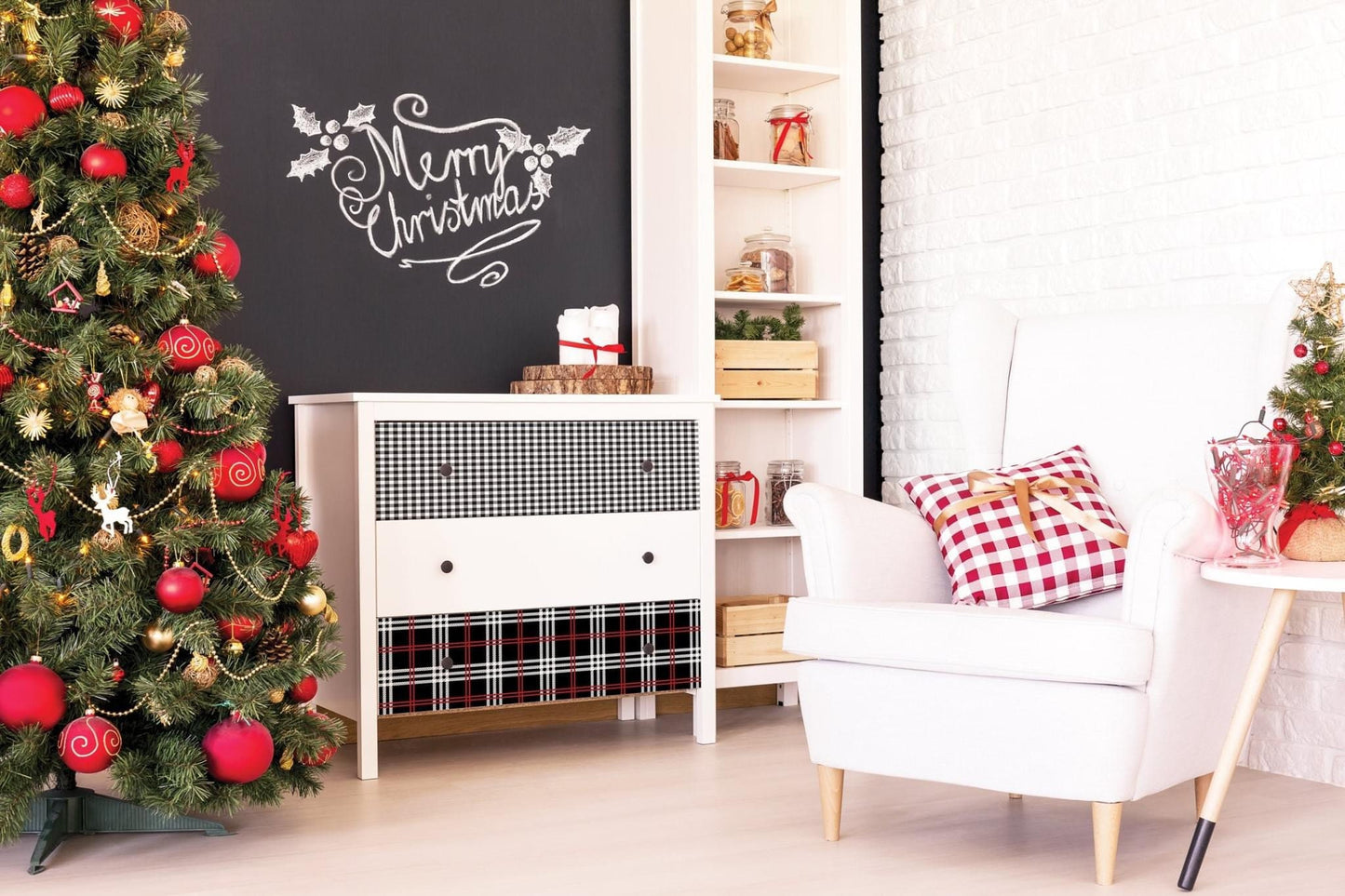 Large Decor Transfers® - Gingham Black | 2 pcs, 23”x33” | Reduced Price | Redesign with Prima