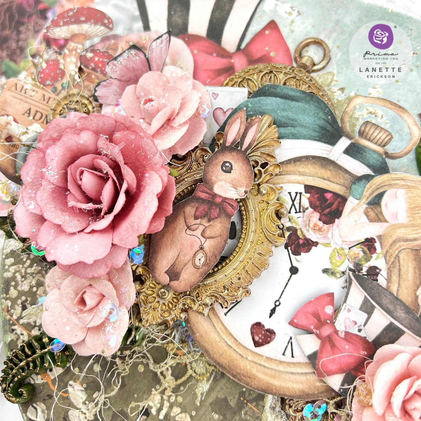 Lost in Wonderland Collection Flowers - Timeless Tales, 9 pcs | Three Girls Tale | Prima Marketing Inc