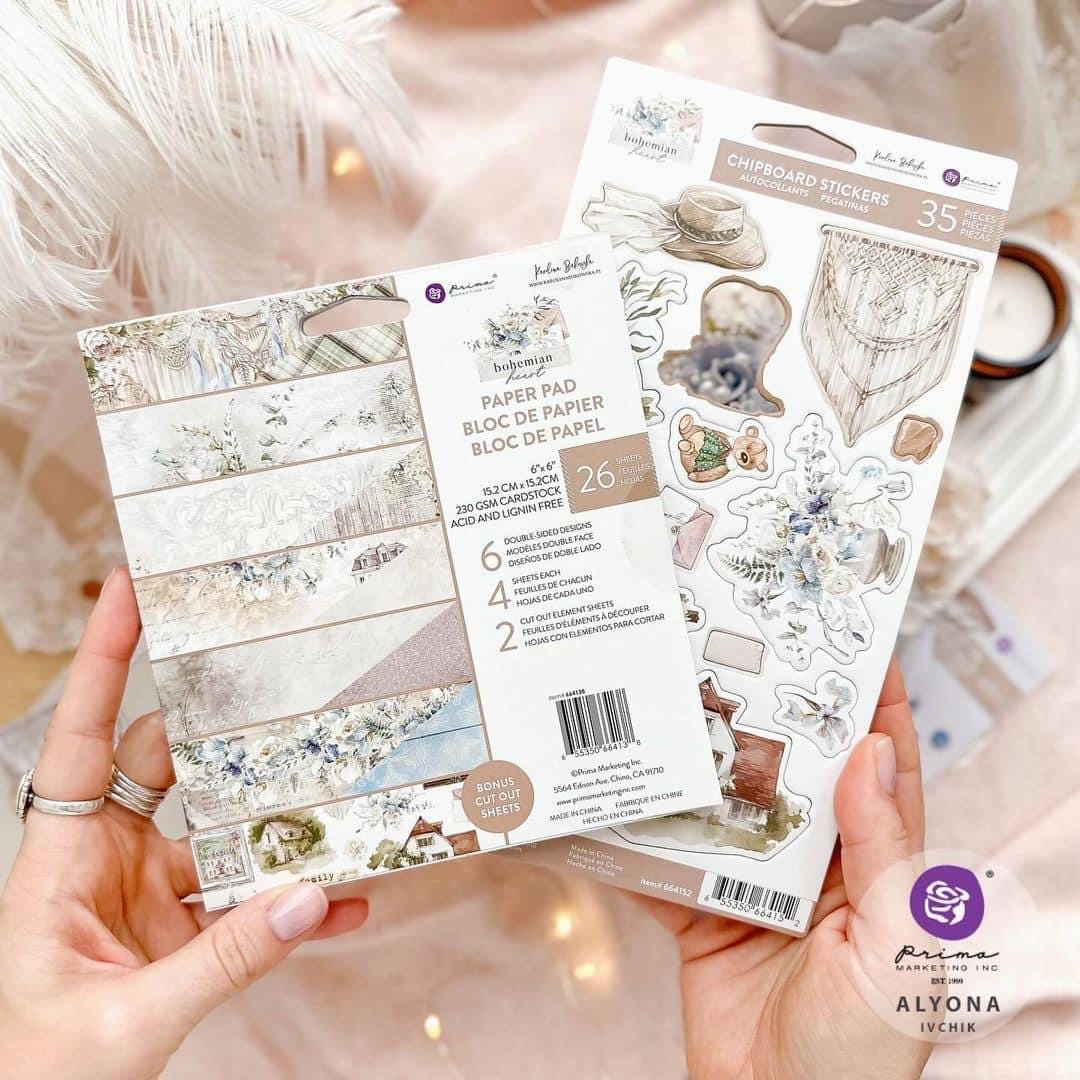 Bohemian Heart Collection Stickers | 22 pcs | Prima Marketing, Inc.
