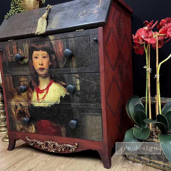 A1 Decoupage Fiber - A Girl and Her Pup | Tissue Paper | 23.4”x33.1” | Redesign with Prima