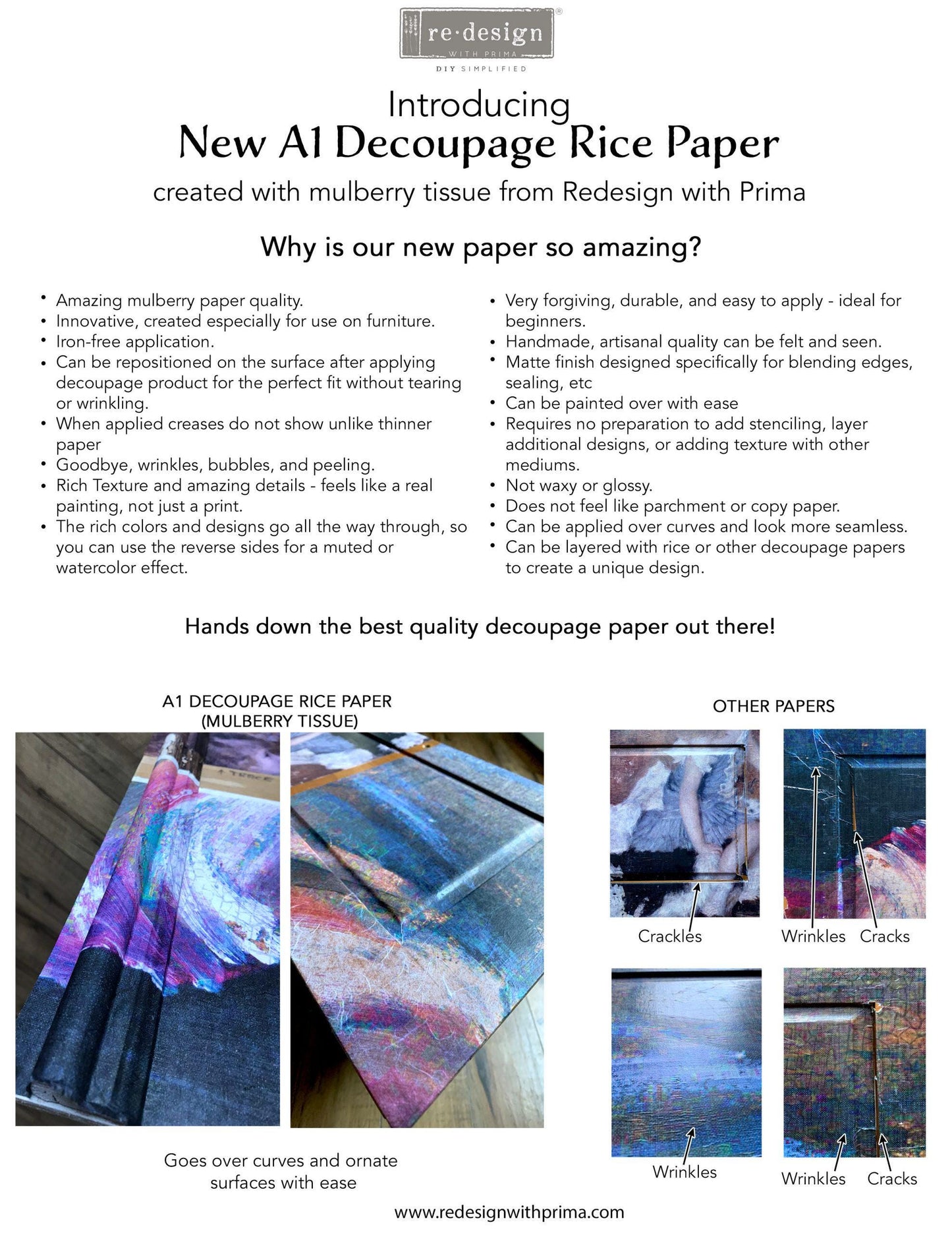 A1 Decoupage Fiber - Family Moment | 23.4”x33.1” | Redesign with Prima