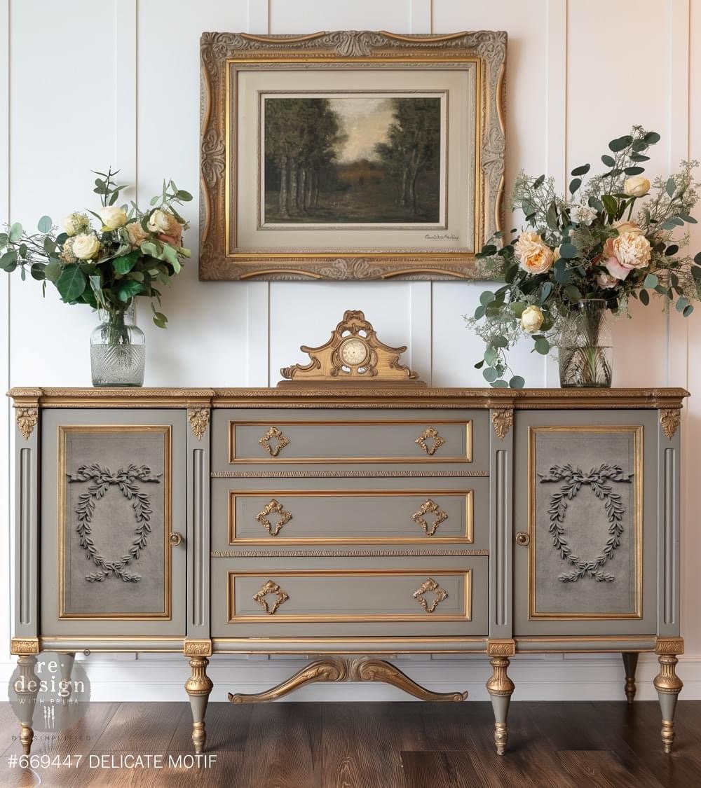 Décor Poly™ - Delicate Motif | Bendable-10″X7.9″X0.26″ | Furniture Appliqué | Redesign with Prima