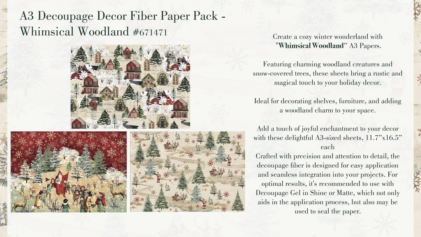 A3 Decoupage Fiber - Nutcracker Happiness | 3 sht, 11.7” x 16.5” each | Redesign with Prima