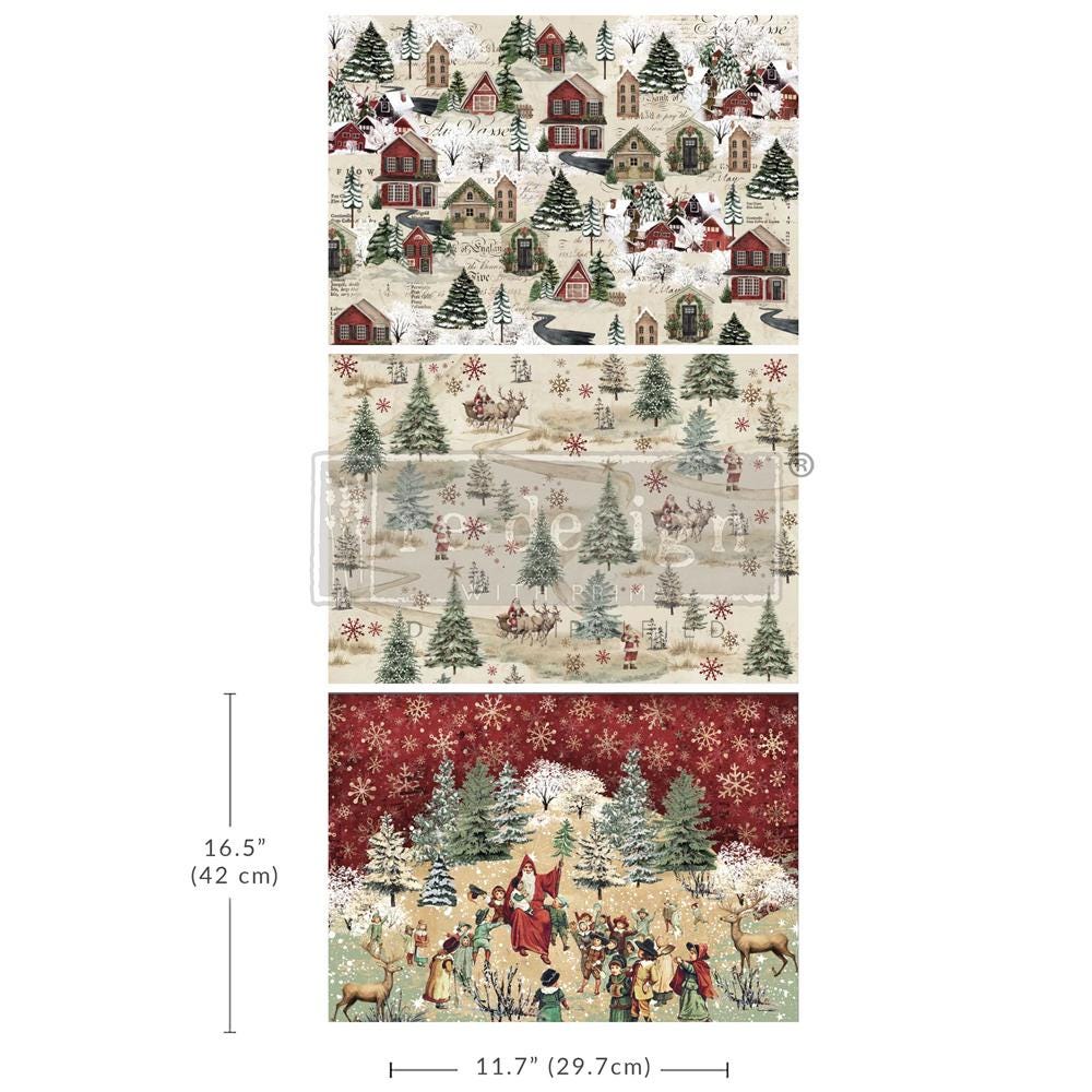 A3 Decoupage Fiber - Whimsical Woodland | 3 sht, 11.7” x 16.5” each | Redesign with Prima