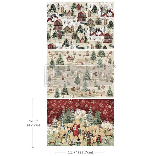 A3 Decoupage Fiber - Whimsical Woodland | 3 sht, 11.7” x 16.5” each | Redesign with Prima