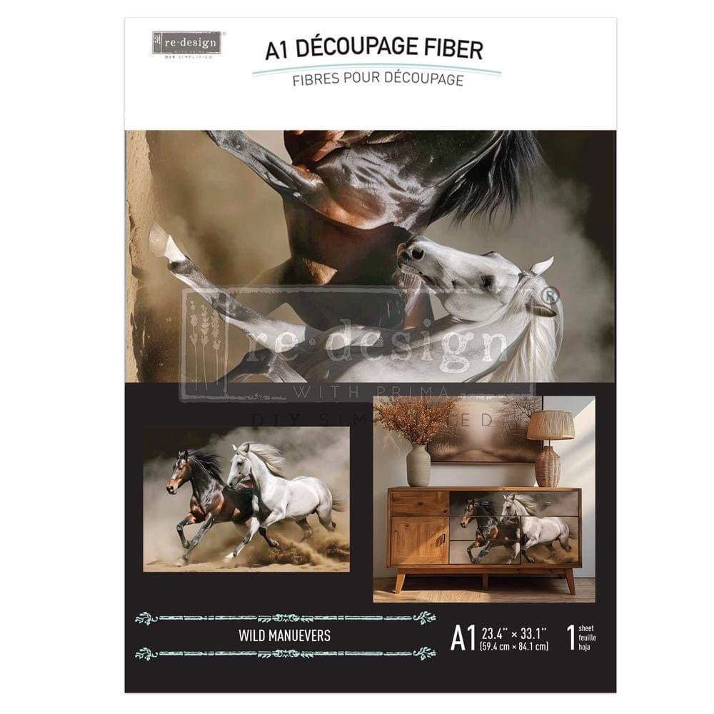 A1 Decoupage Fiber - Wild Maneuvers | 1 sheet, 23.4 x 33.1” | Redesign with Prima