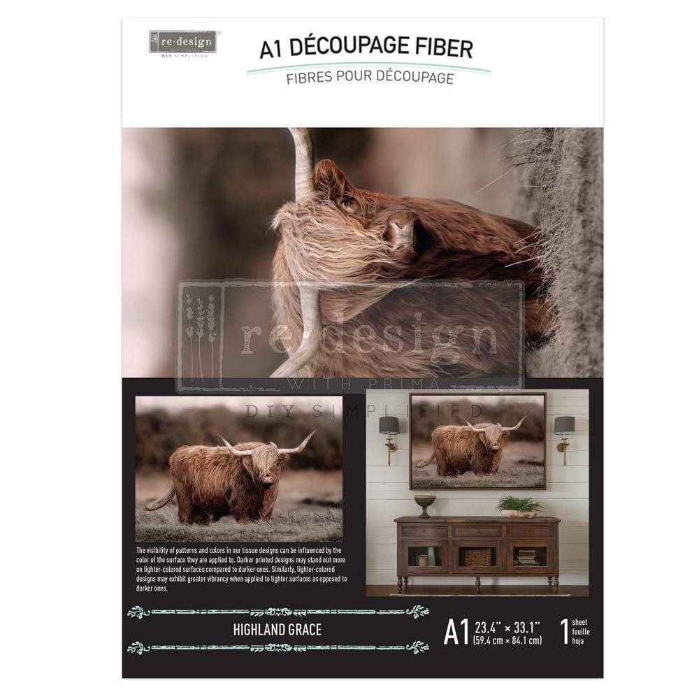 A1 Decoupage Fiber - Highland Grace | 1 sheet, 23.4 x 33.1" | Redesign with Prima