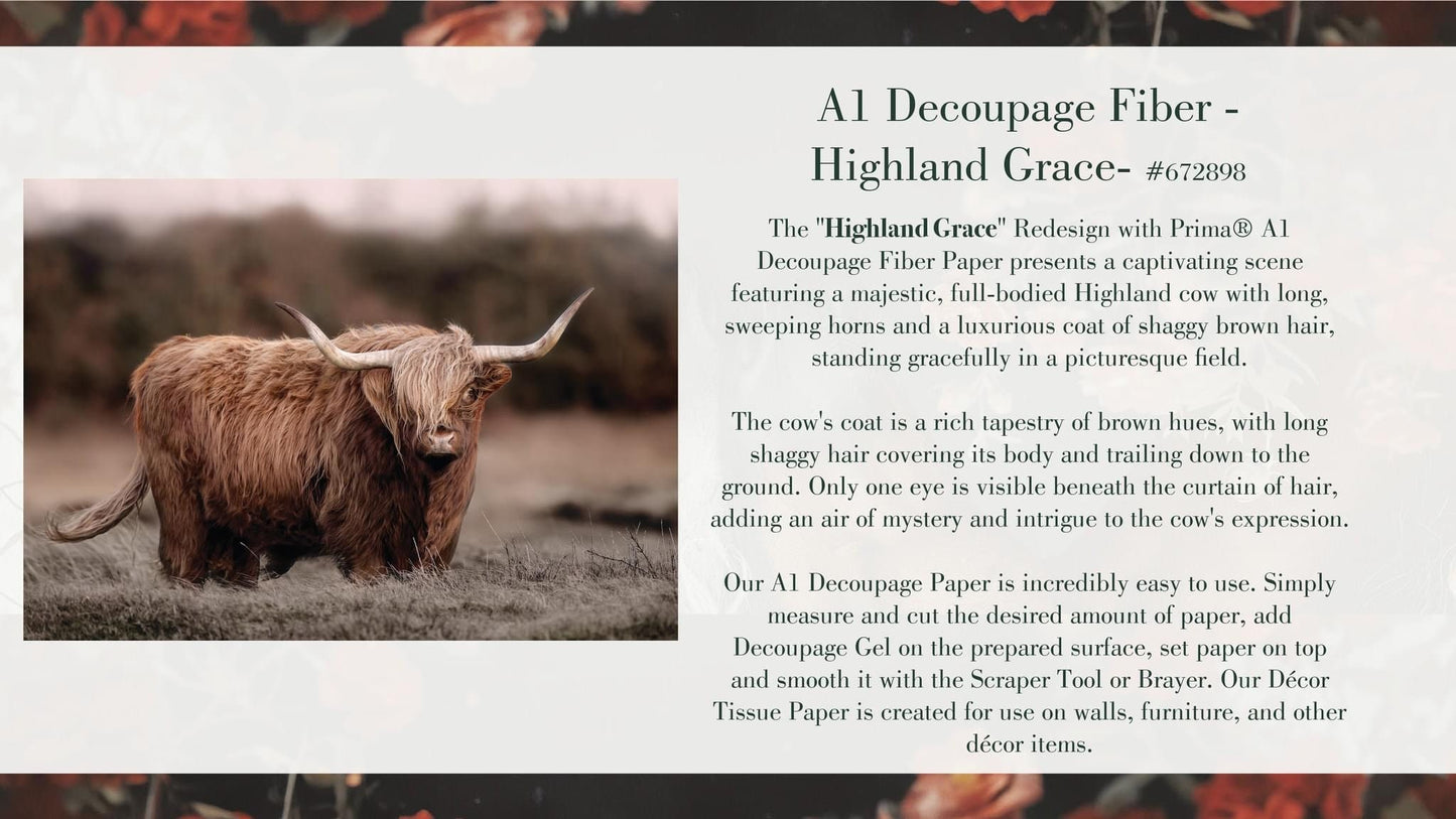 A1 Decoupage Fiber - Highland Grace | 1 sheet, 23.4 x 33.1" | Redesign with Prima