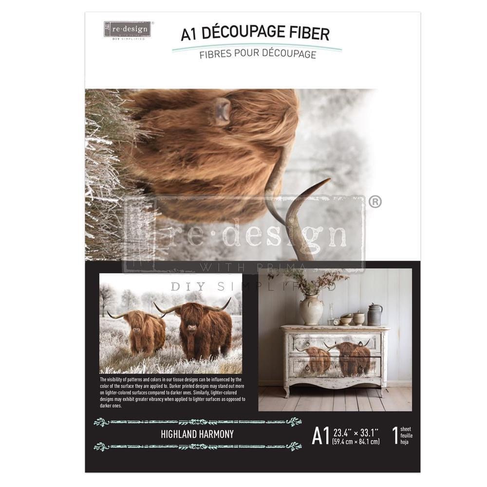 A1 Decoupage Fiber - Highland Harmony | 1 pc, 23.4”x33.1” | Redesign with Prima
