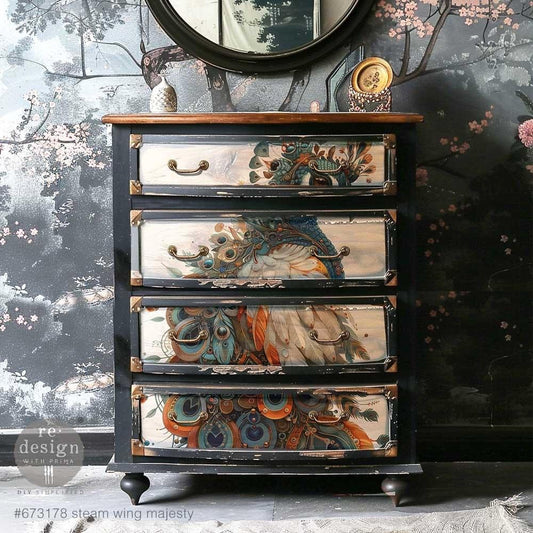 A1 Decoupage Fiber - Steamwing Majesty | 23.4 x 33.1” | Redesign with Prima