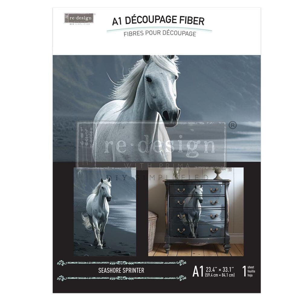 A1 Decoupage Fiber - Seashore Sprinter | 23.4”x33.1” | Redesign with Prima