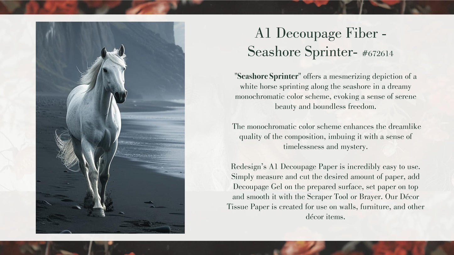 A1 Decoupage Fiber - Seashore Sprinter | 23.4”x33.1” | Redesign with Prima