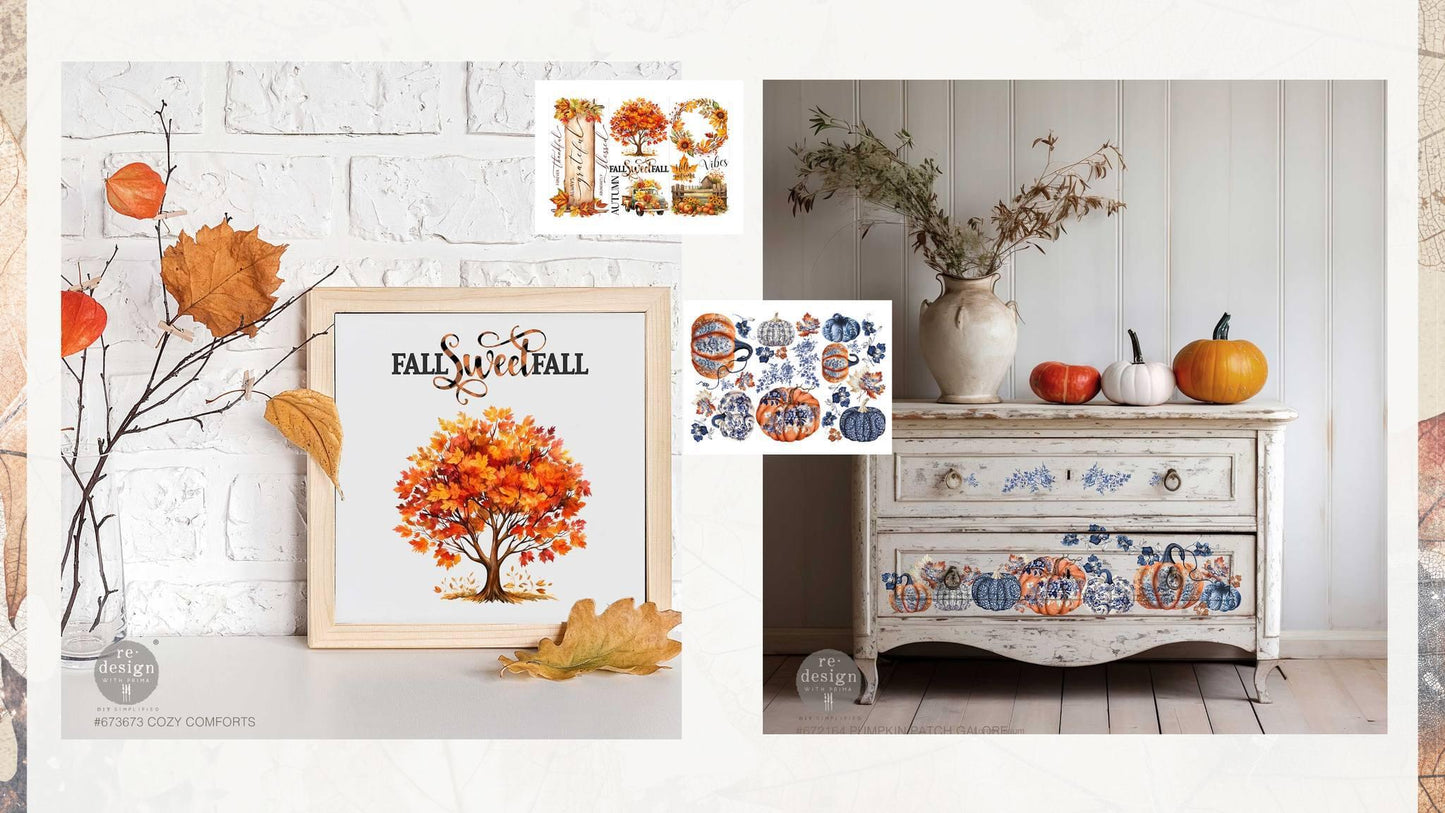 Mini Decor Transfers® - Cozy Comforts | 6"x12"-3 sheets | Redesign with Prima