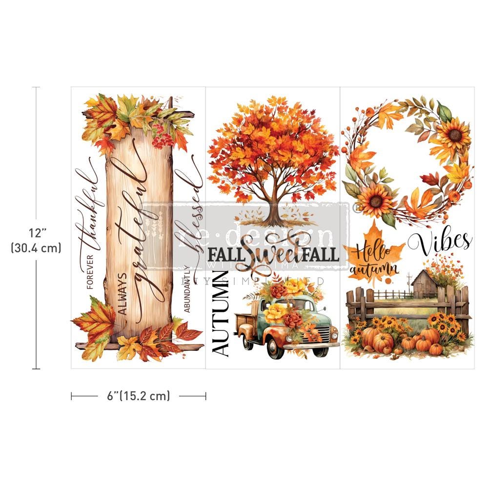 Mini Decor Transfers® - Cozy Comforts | 6"x12"-3 sheets | Redesign with Prima