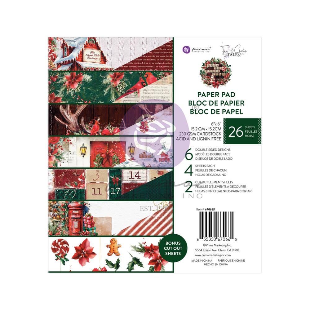 From the North Pole Collection 6"x6" Paper Pad  | Three Girls Tale | Prima Marketing, Inc.