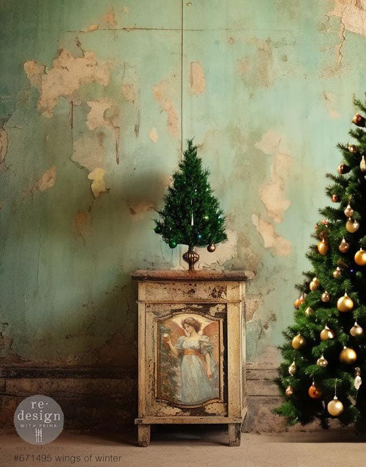 A3 Decoupage Fiber - Wings of Winter | 3 sht, 11.7” x 16.5” | Redesign with Prima