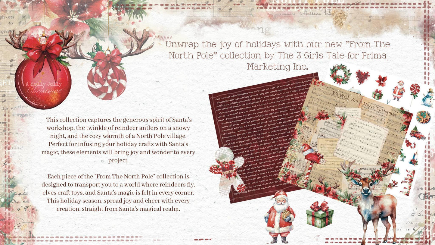 From the North Pole Collection Journaling Notecards | 3”x4”, 45 Sheets | Prima Marketing Inc