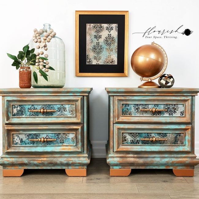 Decoupage Tissue Paper - Patina Flourish | 19.5x30” | Redesign with Prima